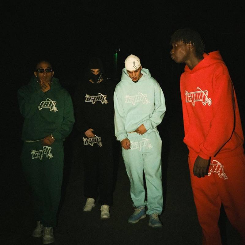 Men's Clothing  Fashionable Brand Letter Embroidery Loose Sweatshirt Hip Hop Streetwear Men And Women Pullover Set Casual Tops