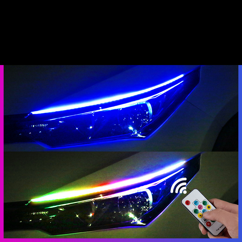 Daytime running light water turn light Universal Light guide strip car modification decorative light strip led super bright light strip