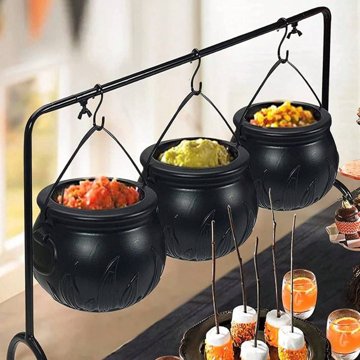 Halloween Candy Jar Dance Party Decorative Item, Halloween Prop, Black Jar, Little Witch, Children's Hand-held Bucket