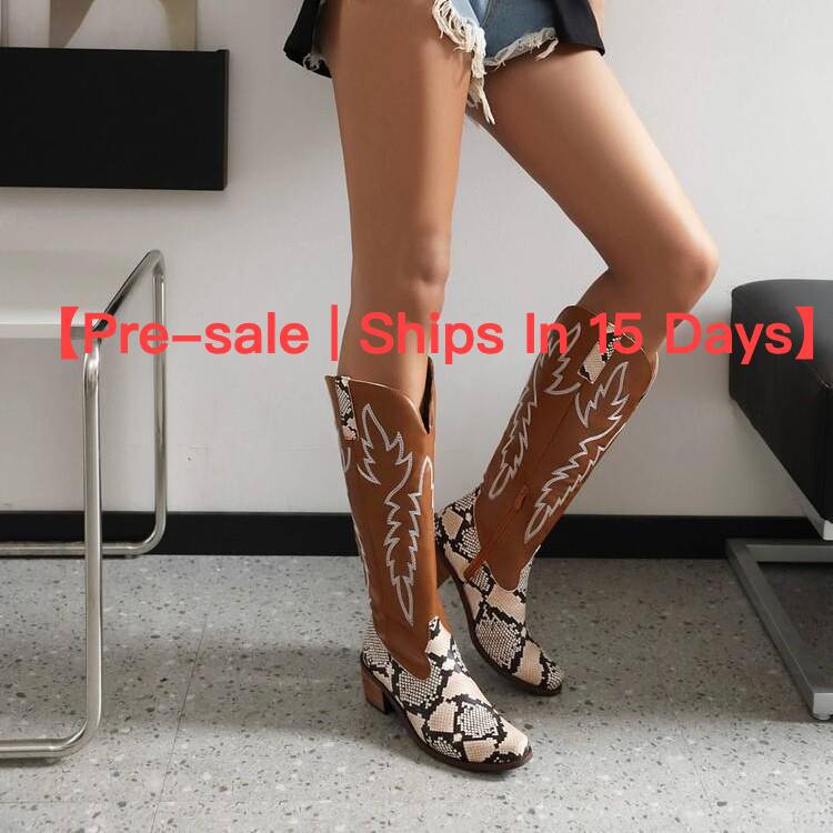 【Pre-sale | Ships In 15 Days】Women's Plus-size Fashion Boots With Round Heads And High Heels