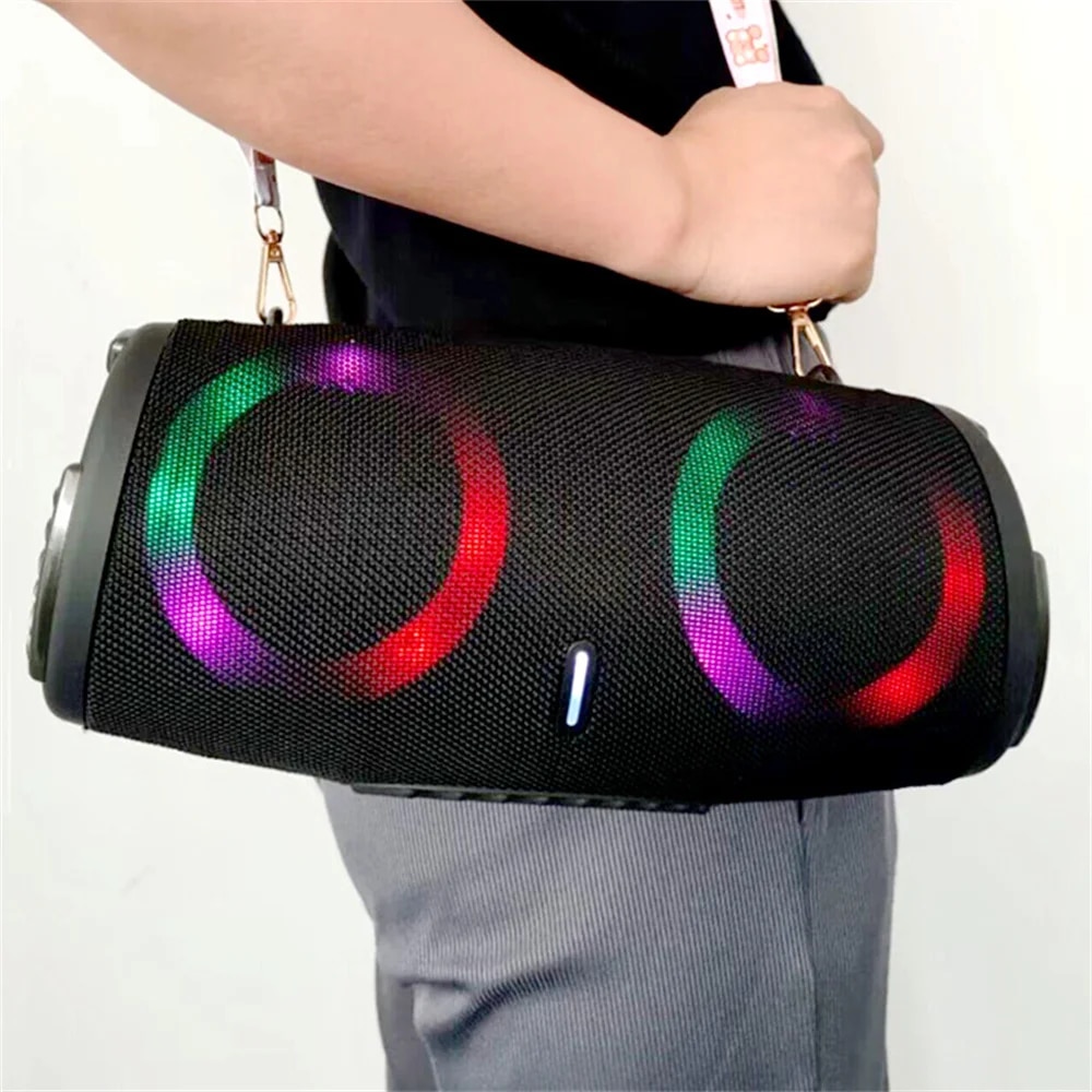 Portable Waterproof 100W High Power Bluetooth Speaker RGB Colorful Light Wireless Subwoofer 360 Stereo Surround TWS FM