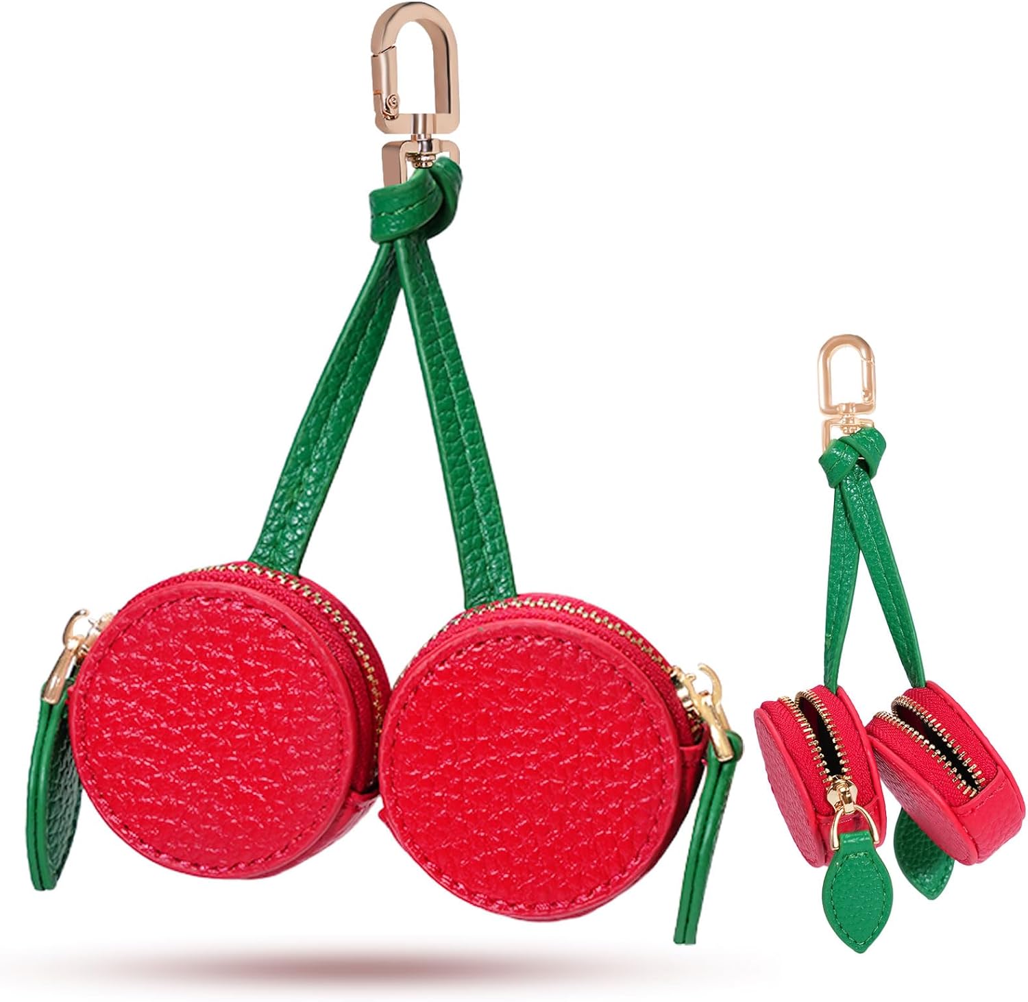 Cherry Mini Fruit Coin Purse Keychain – Cute PU Leather Mini Pouch, Fruit Bag & Purse Charm For Handbags, Wallets, Accessories For Girls & Women