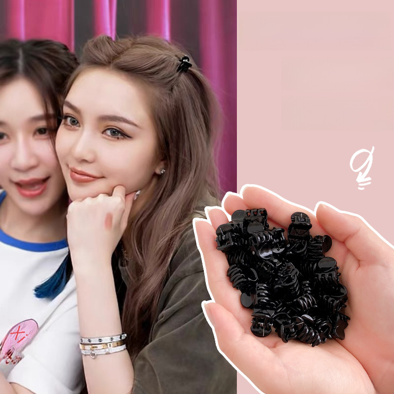 Mini Clip Headwear Side Hairpin Princess Hair Side Clip Small Size Grab Clip Fringe Black Hairpin Hair Accessories for Women