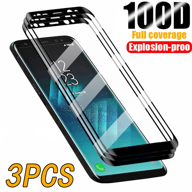 Curved Full Cover Tempered Glass For Samsung Galaxy S9 S8 S10 S20 S21 S22 S23 Plus Note8 Note9 Note10 Note20 Ultra Glass Screen Protector Film
