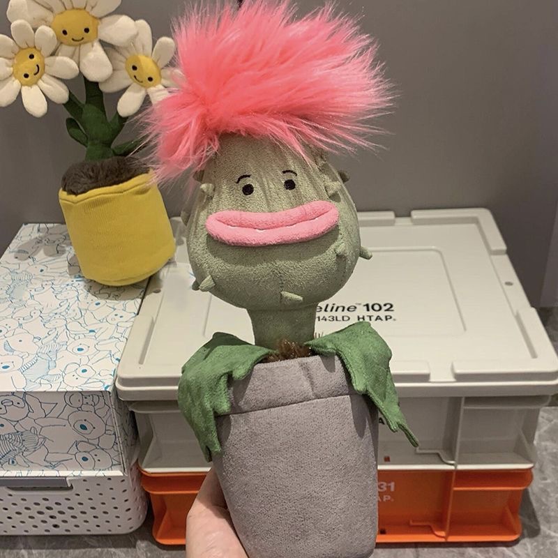 Stuffed Plush Animals Doll Carnivorous Flower Priscilla Potted Cute Plush Children's Doll Accompanying Baby