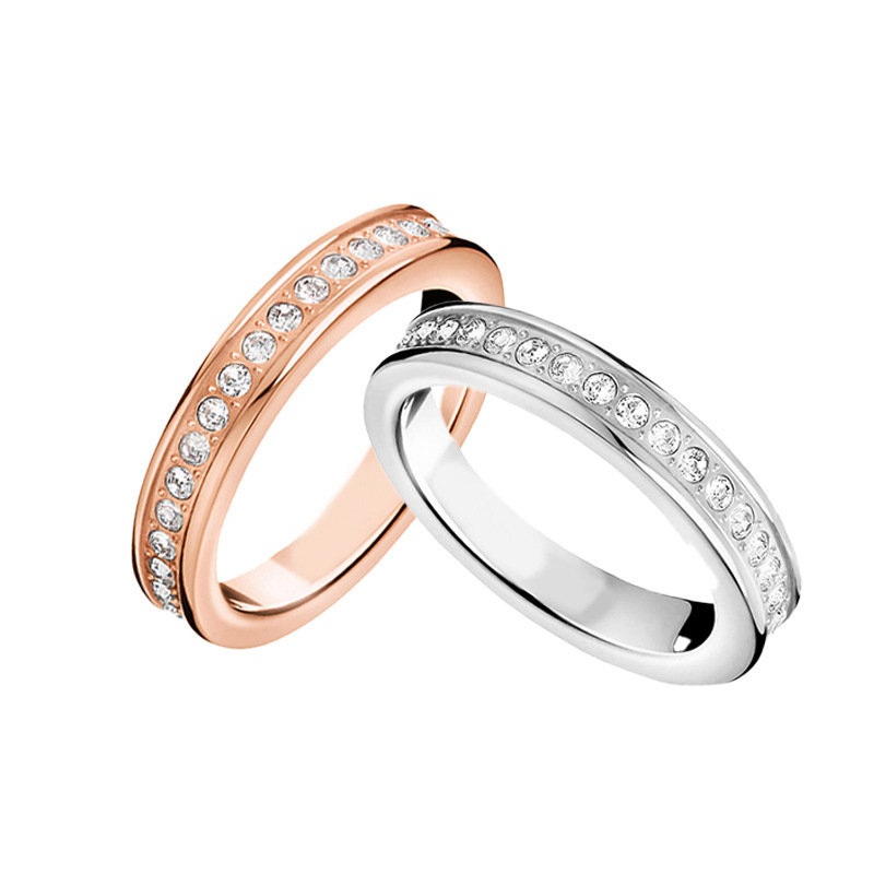 Fashion Personality Starry Sky Ring Female Fashion Same Style Sparkling Zircon Couple Ring Light Luxury All Match Ring