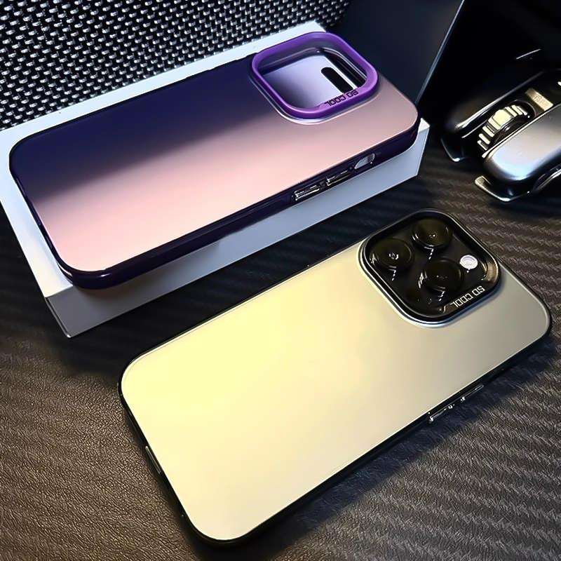For IPhone 16 Pro Max Phone Case Funda For IPhone 15 14 13 12 11 Pro Max 16 Plus XS XR X Luxury Metallic Aurora Skin Matte Cover
