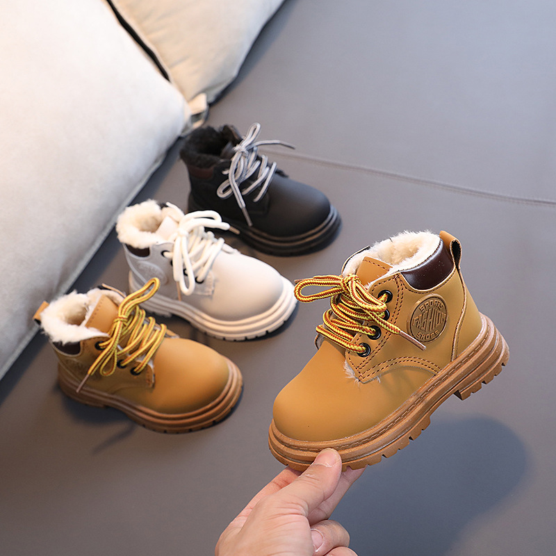 Child's shoes Boys' ankle boots heavy wool cotton boots Girls' snow boots Children's leather boots children's