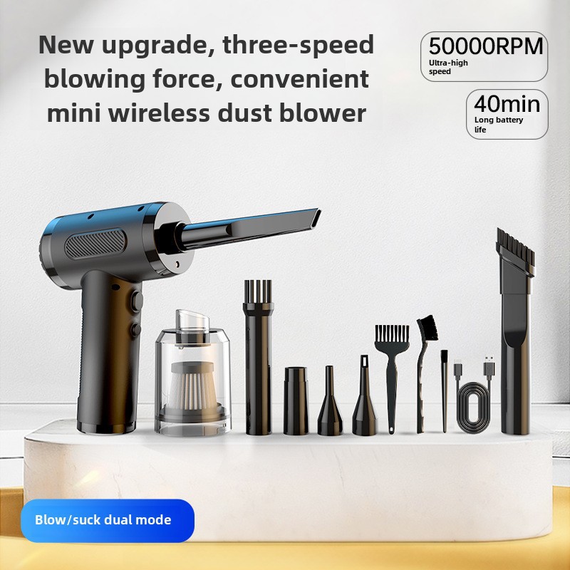 New car dust blower blowing and suction integrated handheld high power 50000RPM household car wireless vacuum cleaner