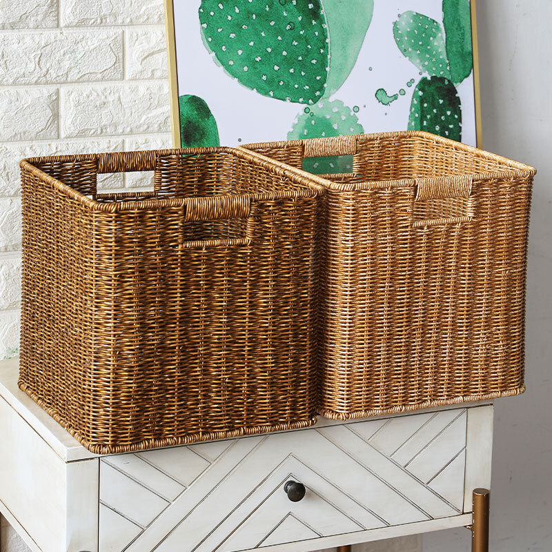 Desktop Woven Large Capacity For Living Room Snacks Miscellaneous Items Bathroom Dirty Clothes Storage Cabinet Organizer