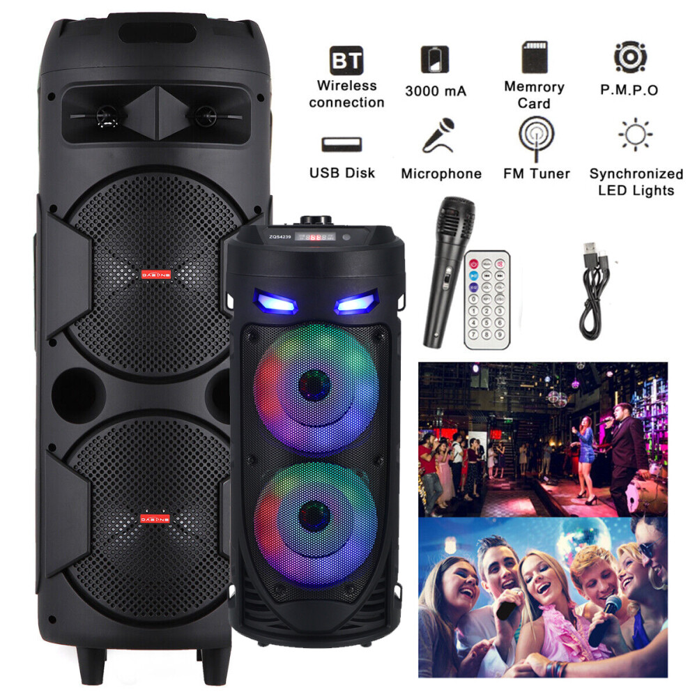 Tragbarer Bluetooth-Lautsprecher mit 3000 W, Subwoofer, starkem Bass, Soundsystem, Party und Mikrofon