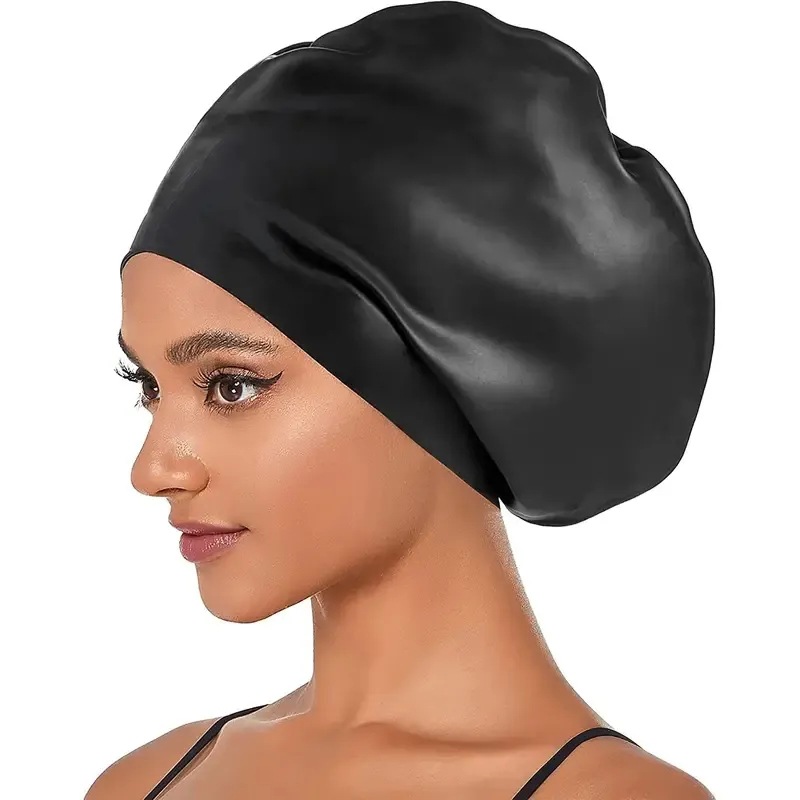 Silicone Swim Cap For Women Long Hair Special Swimming Cap Waterproof Full Package Long Braid Extra Large Silicone Cap