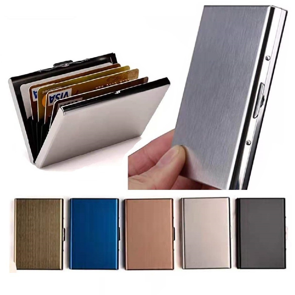 Ultra thin anti theft and anti demagnetization metal card holder shielded flash payment credit card holder men and women bank card driver's license