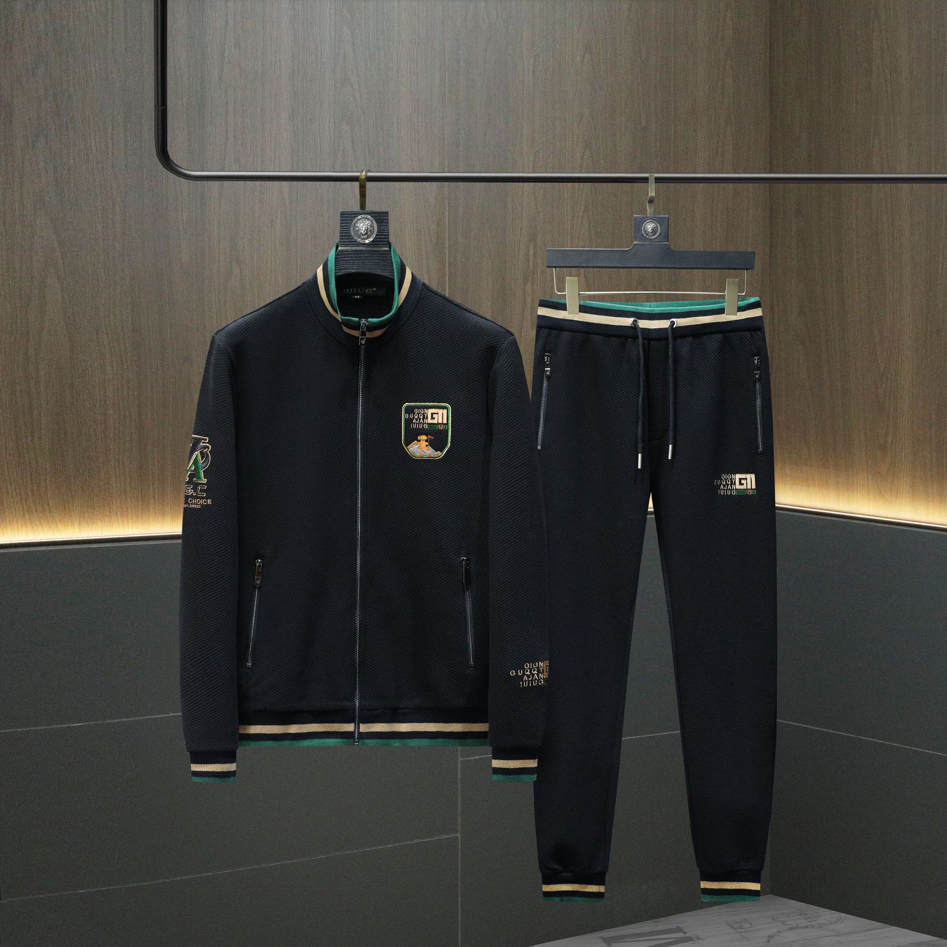 Men's Premium Autumn Tracksuit - Fashion-Forward Sweater & Jacket Two-Piece Set, Contemporary Streetwear Ensemble