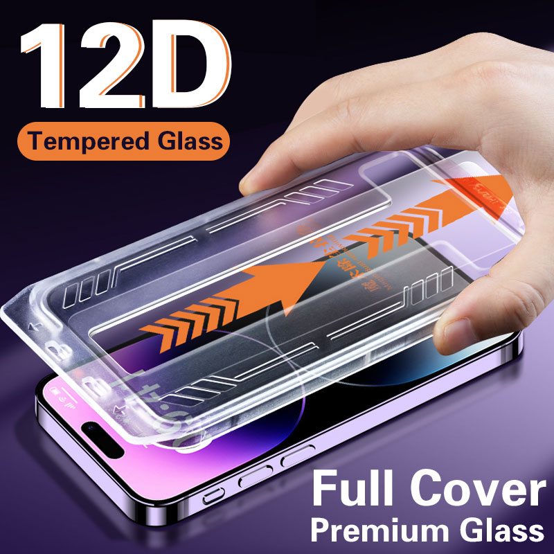 Screen Saver for iPhone 14, 13, 12, 11 Pro Max Mini Tempered Glass for iPhone Xs Max XR X 8 Plus Installation