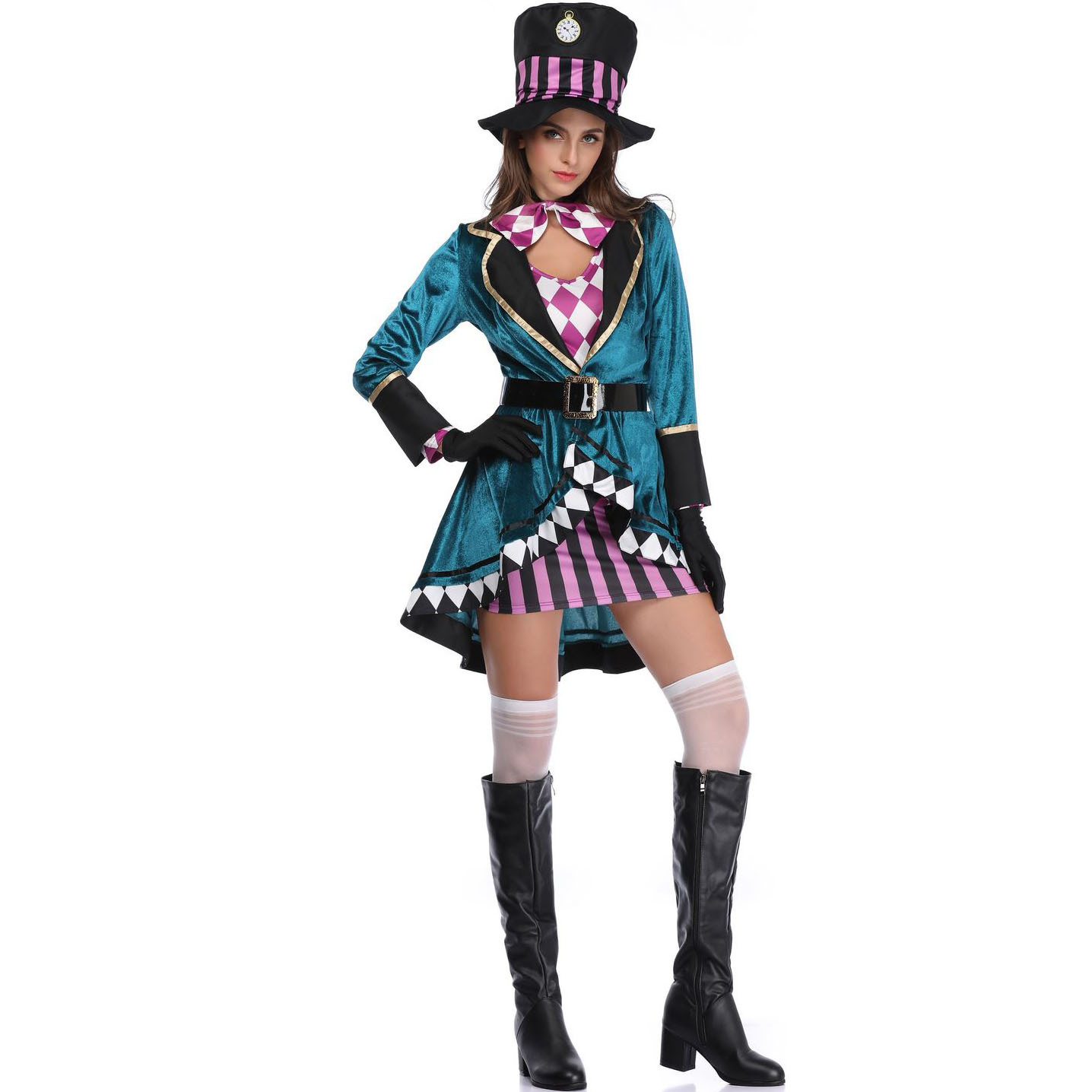 Women's clothing M-XL Large Size Halloween Alice Witch Suit Costume Playing Circus Magician Stage Costume