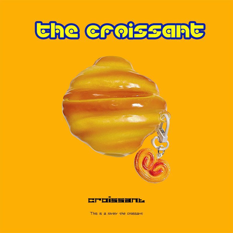 Universal Silicone AirPods Case Cover For Pro/1/2/3/4 With Detachable Croissant & Pastry Charm - Cute Cartoon Protective Shell