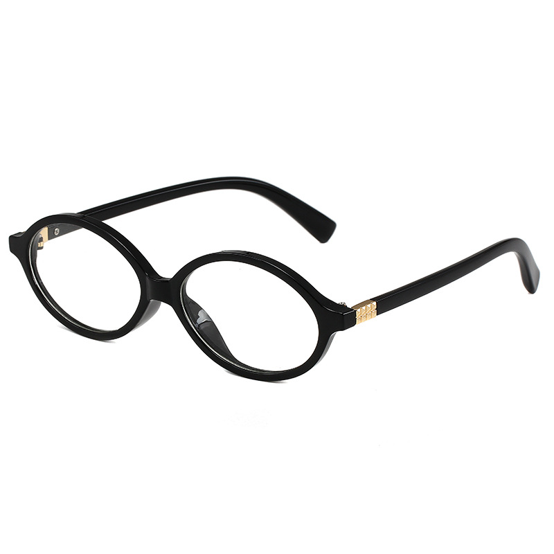Men's Sunglasses Glasses Frame Nerd Myopia Oval Flat Glasses Small Frame Retro Korean Style Plain Glasses Frame