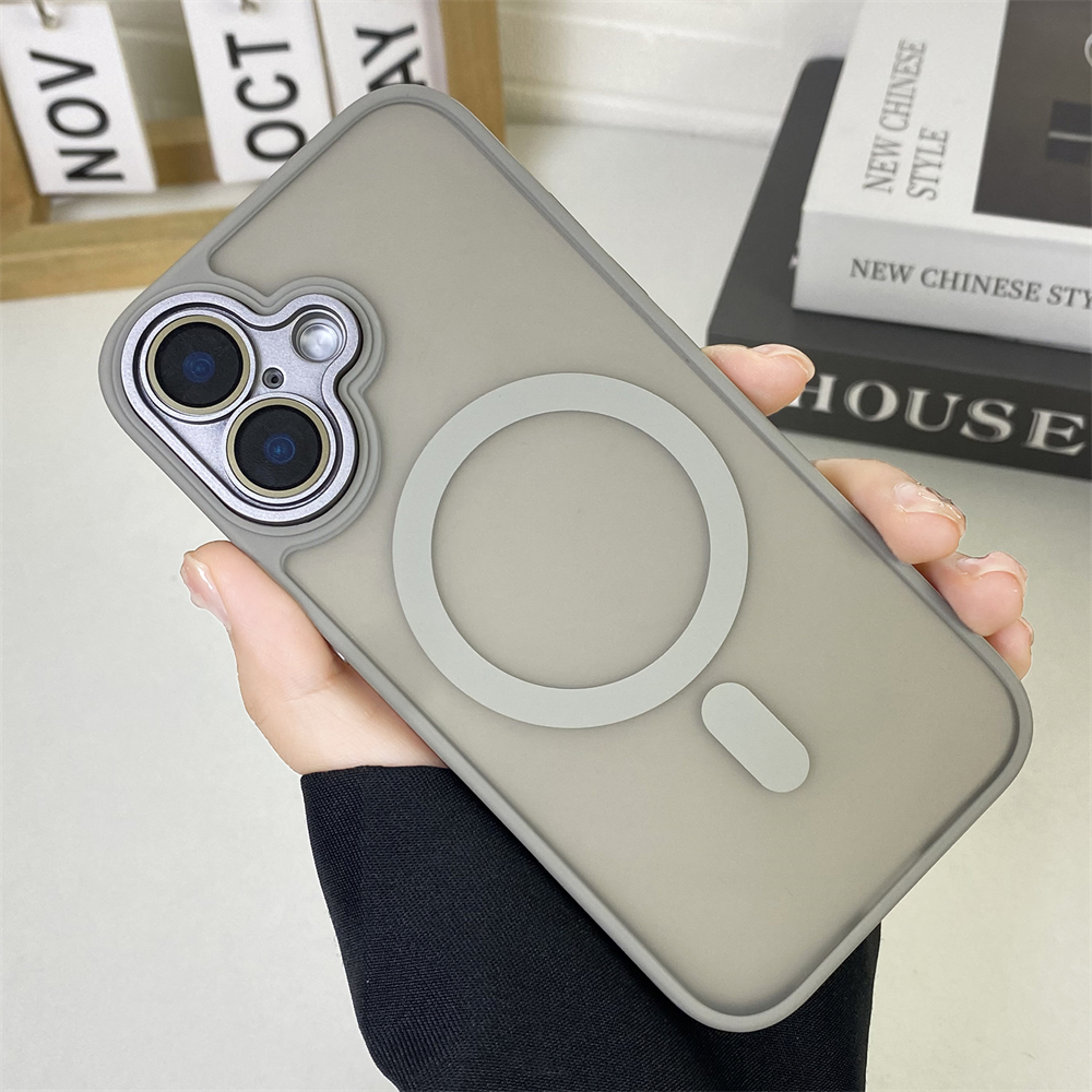 Magnetic Matte Translucent Armor Shockproof Case For iPhone 16 15 14 13 12 11 Pro Max Plus For Magsafe Wireless Charge Cover