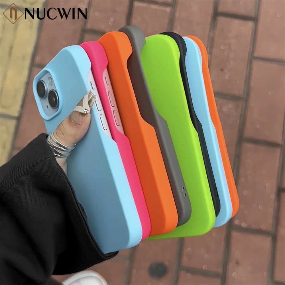Ultra-thin Solid Colour Borderless Phone Case for iPhone 16 15 Pro Max 11 12 13 14 15 Pro Max Plus XR X XS Max Shockproof TPU Cover