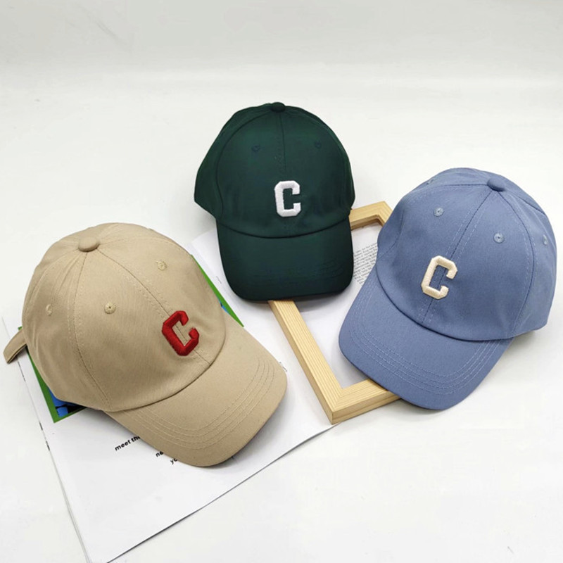 Children's peaked cap autumn c letter embroidery ins Korean hat boys and girls baby spring and autumn baseball cap