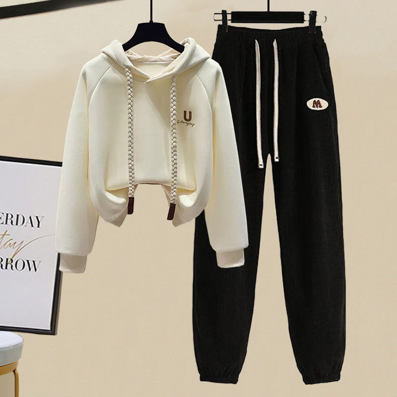 Women's Clothing Fashionable hooded sweatshirt casual pants student suit female junior high school students young girls wear autumn clothes