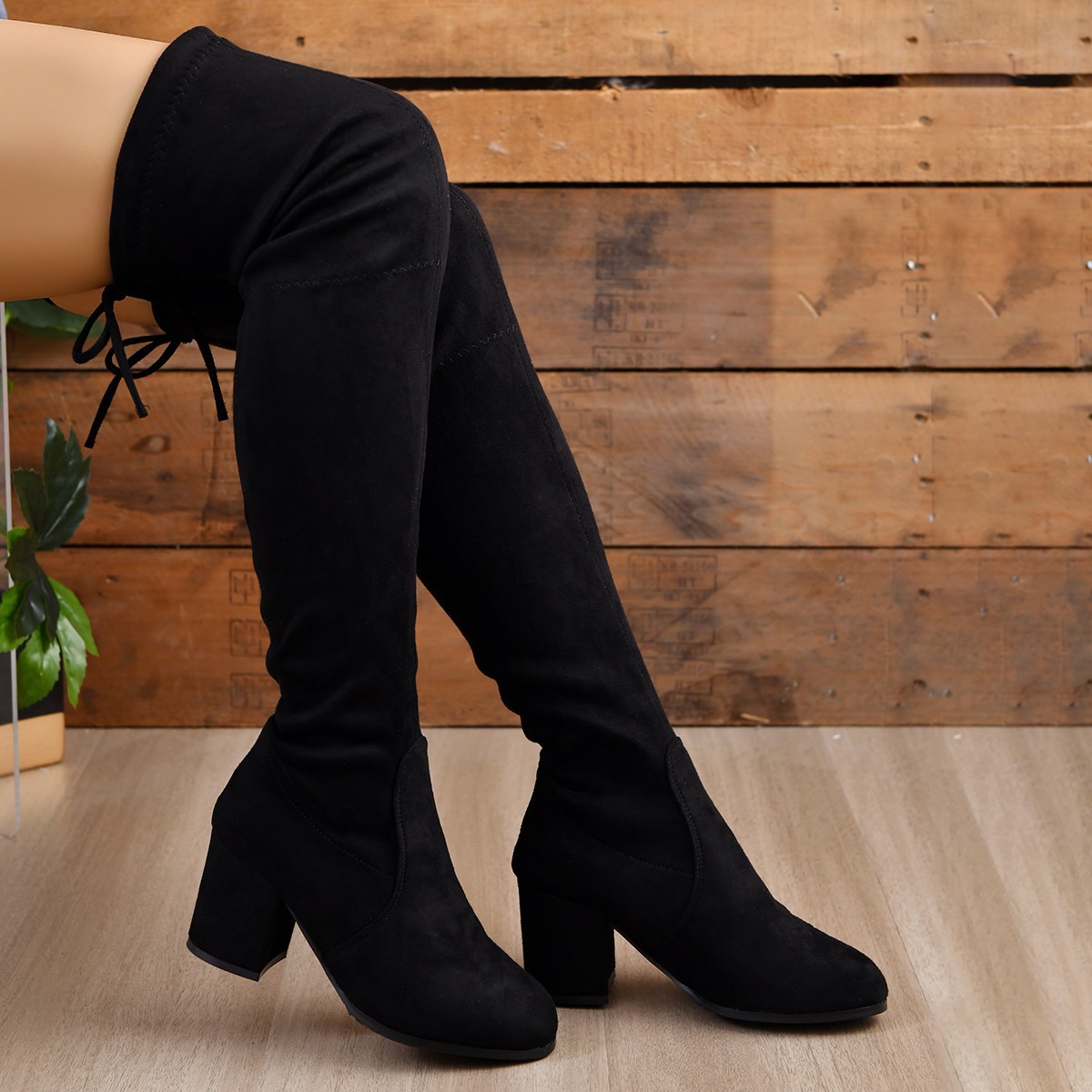Over-the-knee boots High-heeled women's boots Plus-size boots