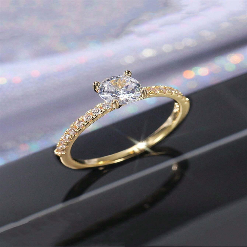Simple Fashion Simulation Diamond Ring Diamond-embedded Wedding Couple Ring Wedding Ring