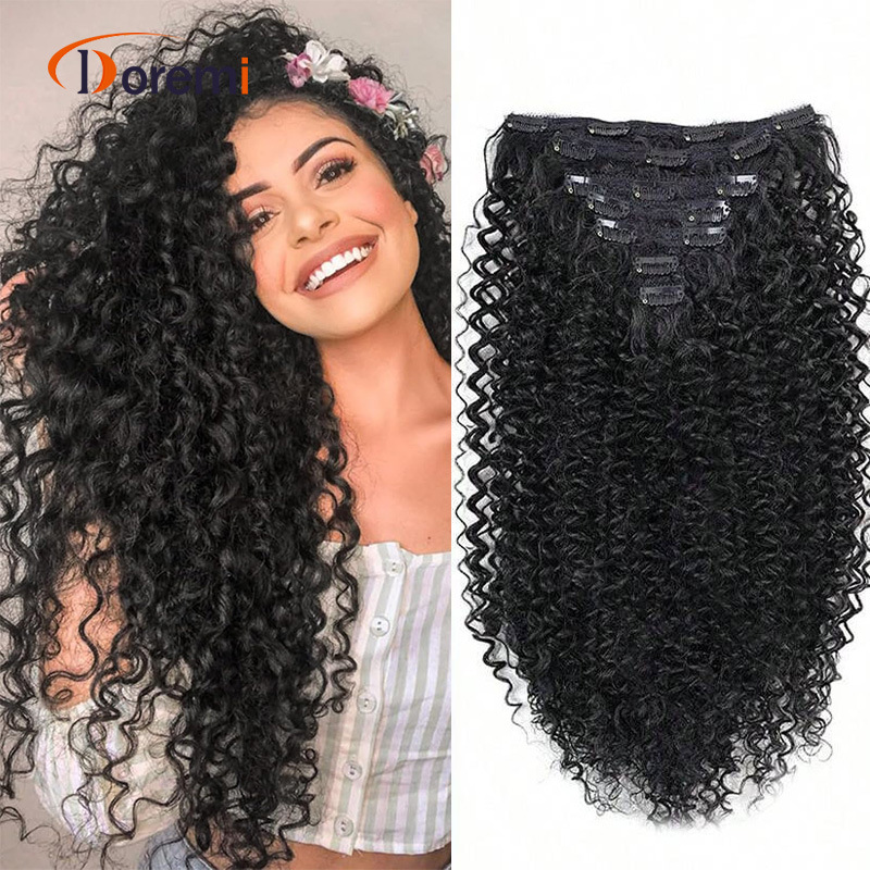 Synthetic hair extensions wig piece 50cm140g Hair extensions Curling clip Women's curl hair extensions 7-piece set