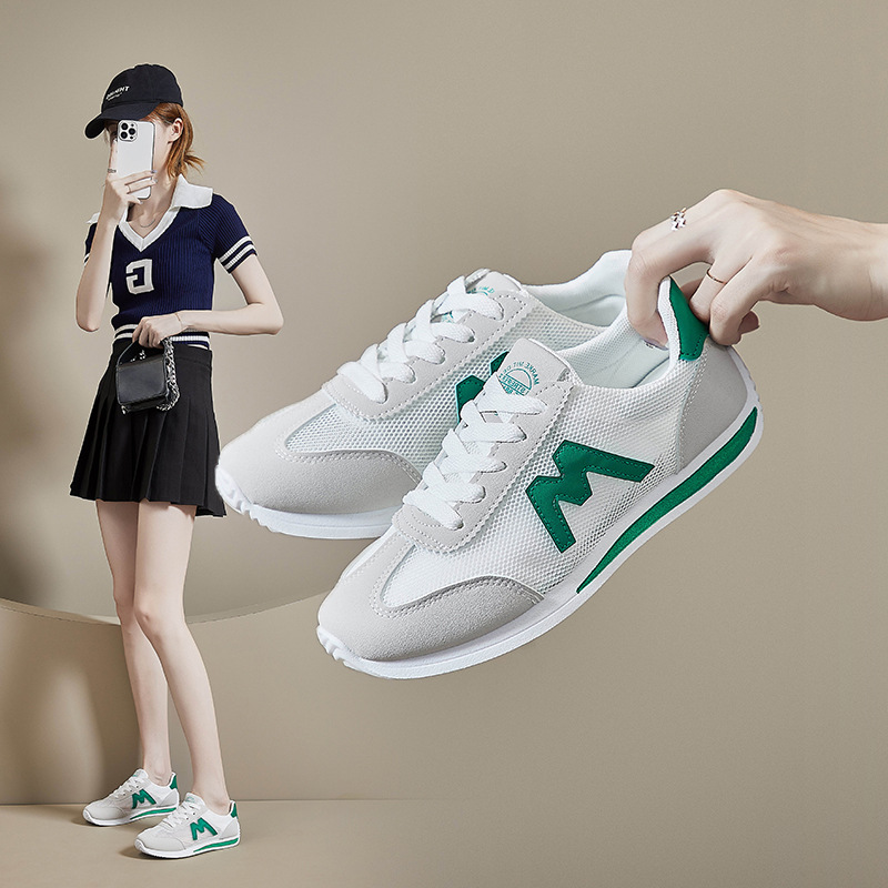 ins Korean Version Of Forrest Gump Shoes Women's Tide 2023 Summer Mesh Breathable New Student Running Sneakers Small White Shoes A33