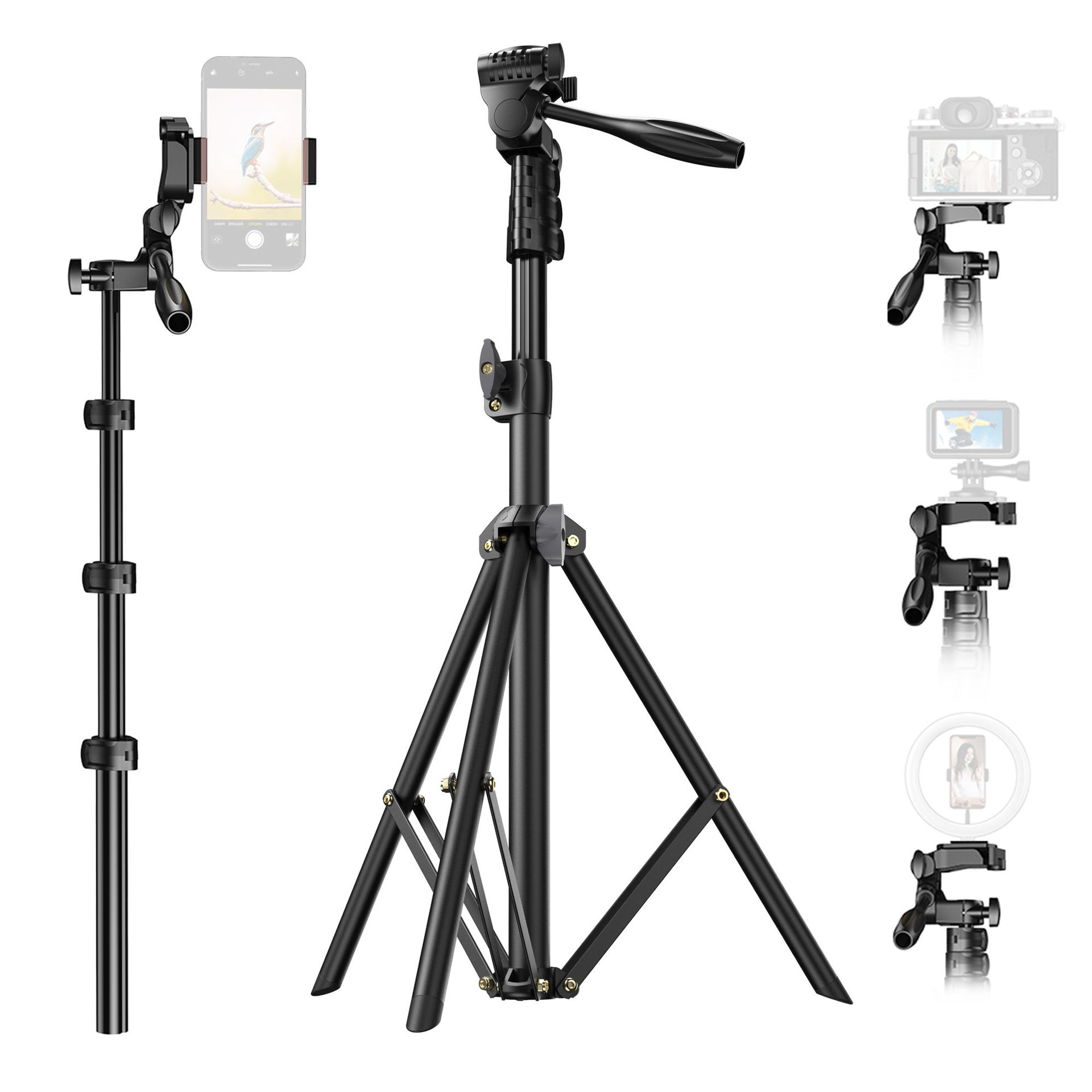 Camera & Photo outdoor mobile phone live broadcast with pan tilt travel shooting SLR portable professional floor selfie stick tripod