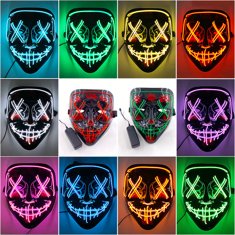 Halloween cold light LED Halloween mask masquerade party horror ghost mask