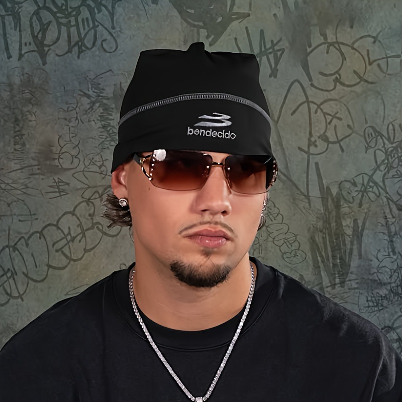 Gothic Letter Embroidered Beanie - Unisex Retro American Style Skull Cap With Digital Print Design - Lightweight & Stylish For All Seasons​