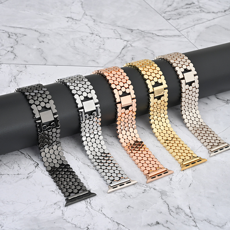 Suitable for Apple Watch strap Applewatch/7/8 metal fish ling Apple Bracelet Men's Watch strap