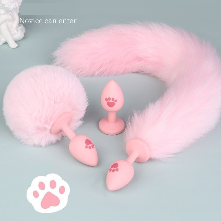 Fox tail cat paw silicone anal plug SM adjustable sex backyard toys, adult alternative cosplay toys