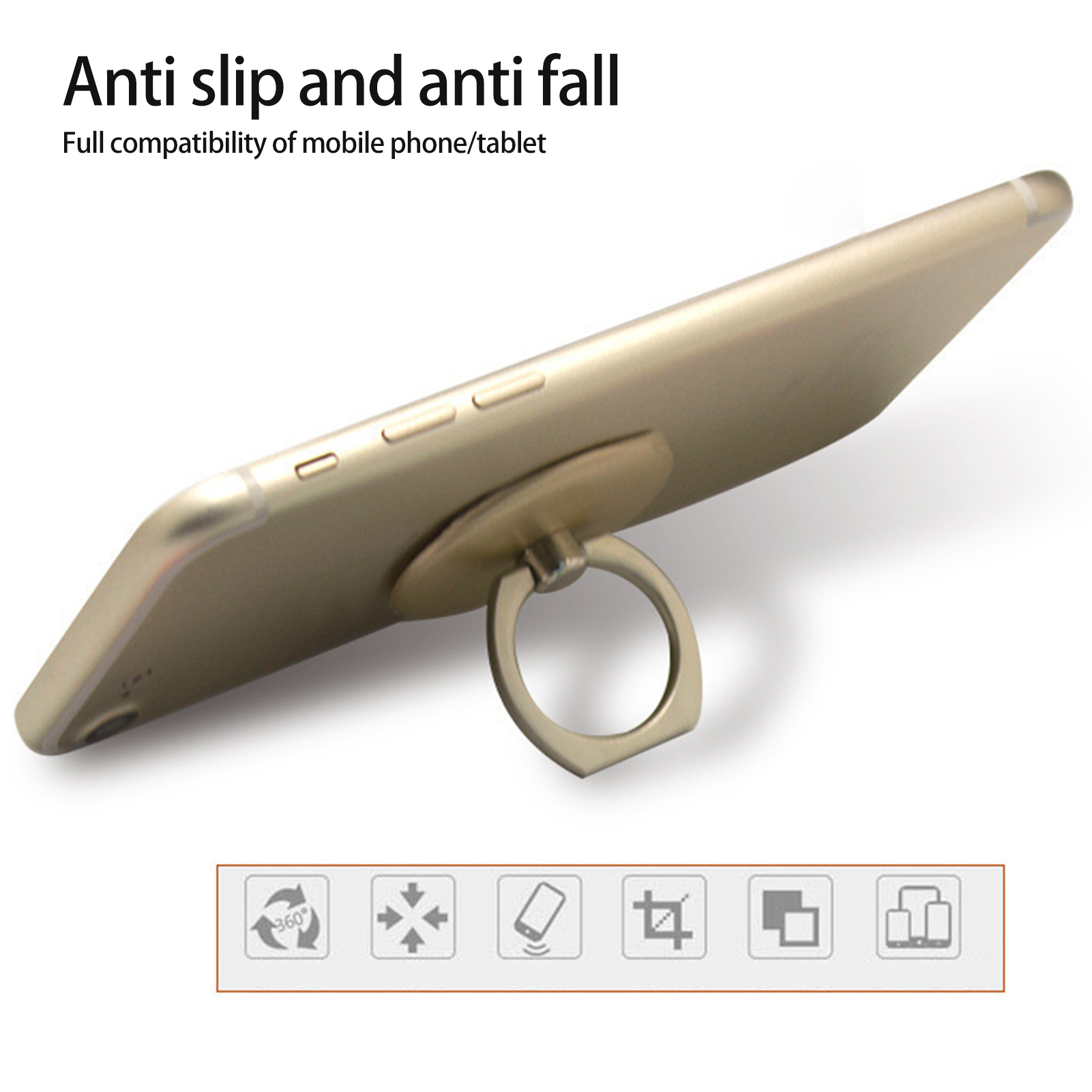 Hitech Mobile Phone Holder Ultra Thin 360 Degree Rotation Great Stickiness Firm And Support Cellphone Phone Ring Holder