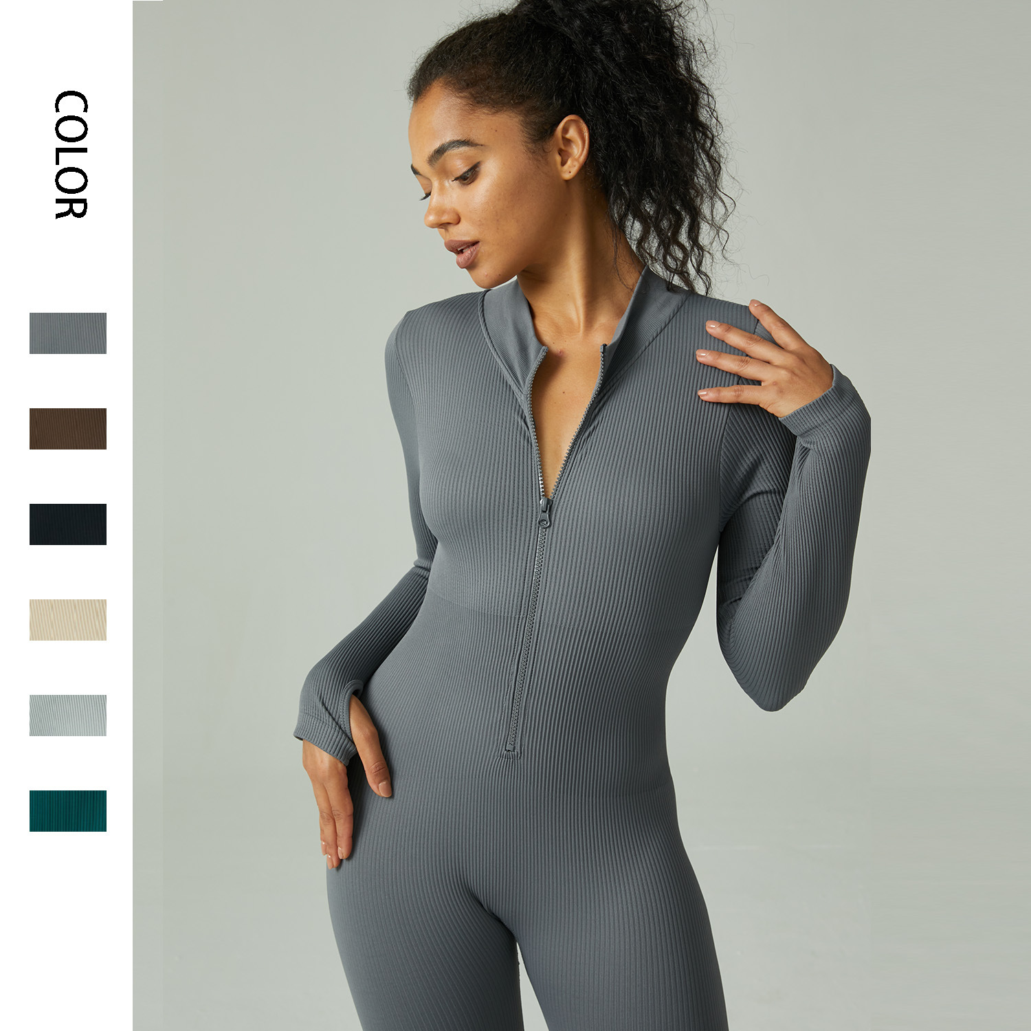 Seamless Yoga Suit, One Piece Exercise, Fitness, One Piece Suit, Tight Fitting Long Sleeved Yoga Suit, Women's Waist