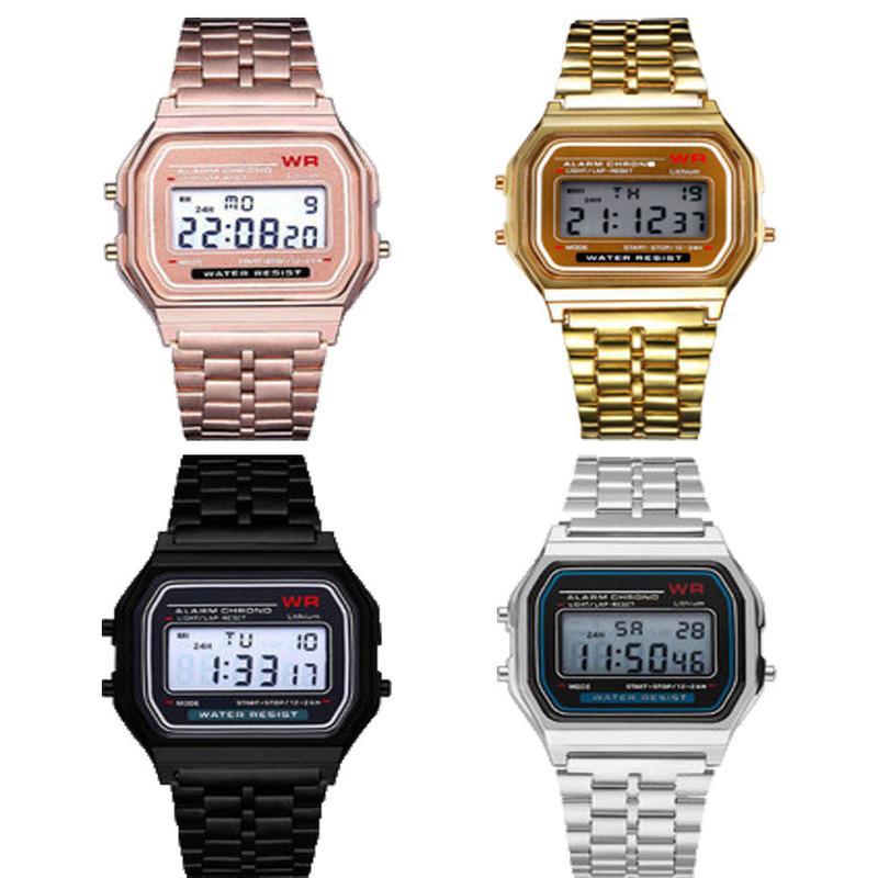 Men's Watches Led Electronic Watch Steel Band Fashion Watch Multi-function Electronic Watch