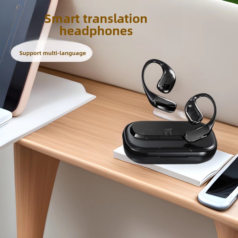 New Ear-hanging Intelligent Multi-language Translation Bluetooth Headset Low Latency Headset