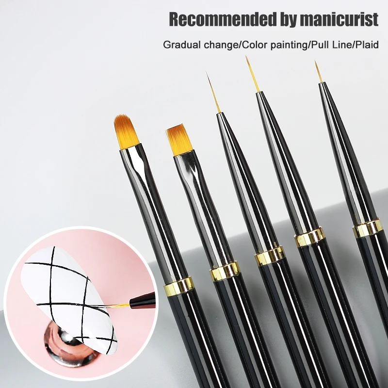 Arte Clavo Nail UV Gel Brush French Stripe Liner Pen Manicure Ultra-thin Line Drawing Nail Art Acrylic UV Gel Polish Dot Brushes