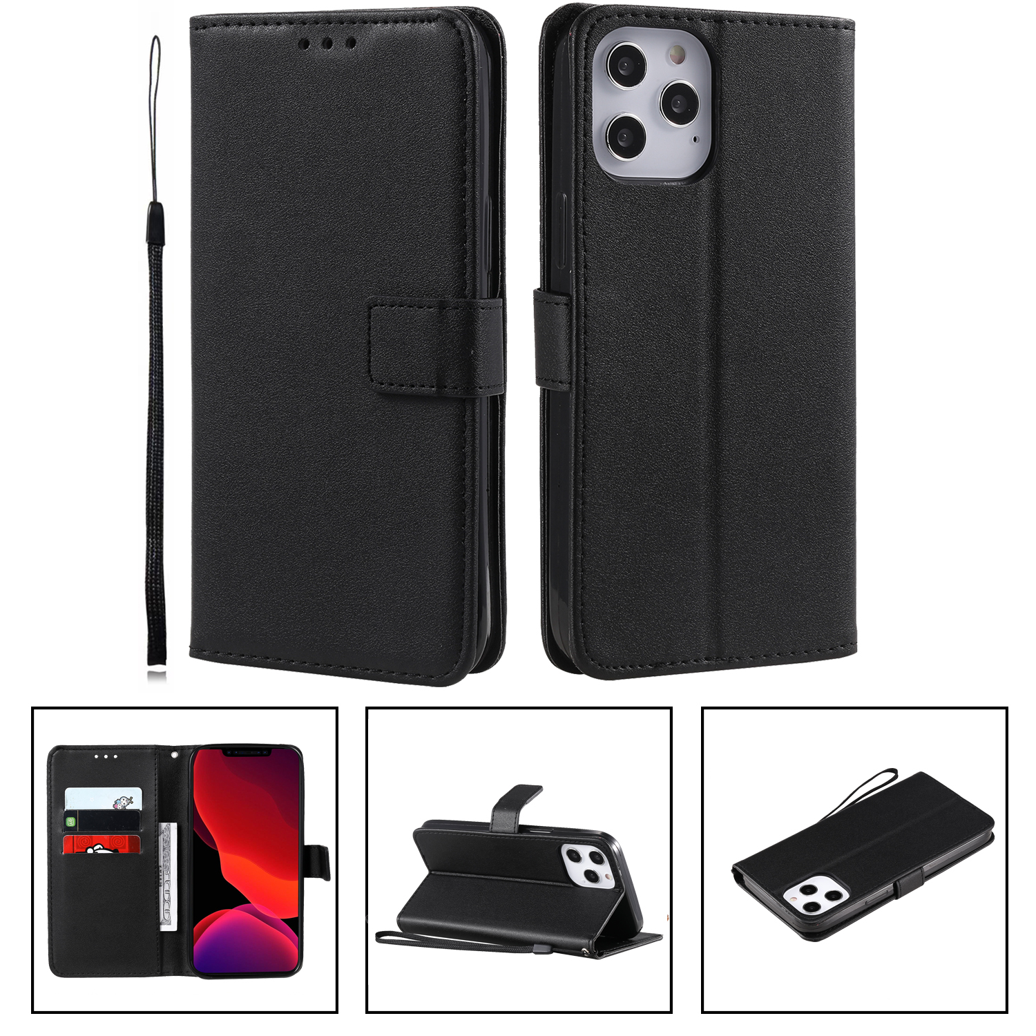 Leather Flip Wallet Case For iPhone 11 12 Pro Max 12 Mini X XS Max XR 6 6S 7 8 Plus SE 2020 5 SE 5 Stand Funda Protect C