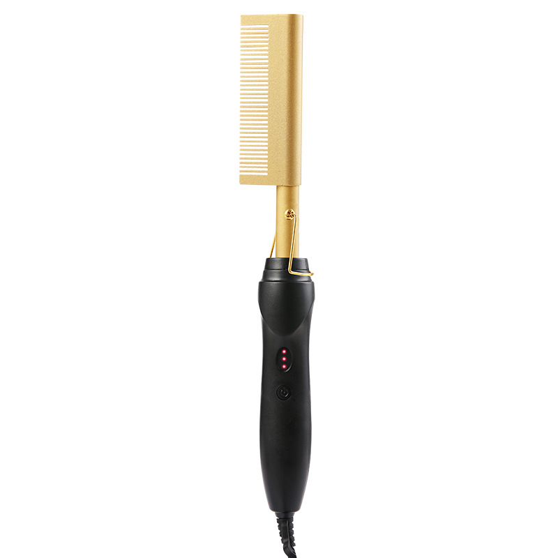 electric curling comb two-in-one curling stick electric curling dual-use copper comb curling straight function electric hair straightening comb