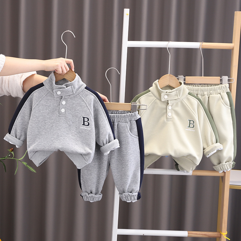 Wuxiaoqi Kinderkleidung 2025 Frühling Herbst Neuer Stil 0-5 Jahre alt Jungen Mädchen Besticktes Sweatshirt mit Buchstaben B und