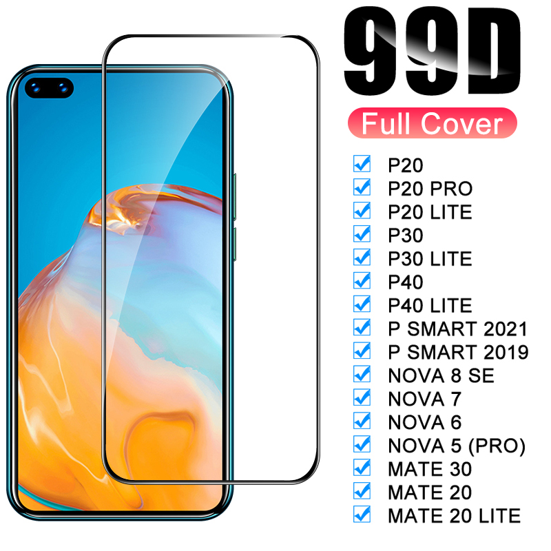 Full Cover Tempered Glass For Huawei Nova 8 7 6 Se 5 4 P20 Pro P30 P40 Mate 30 20 Lite Screen Protector For P Smart 2021