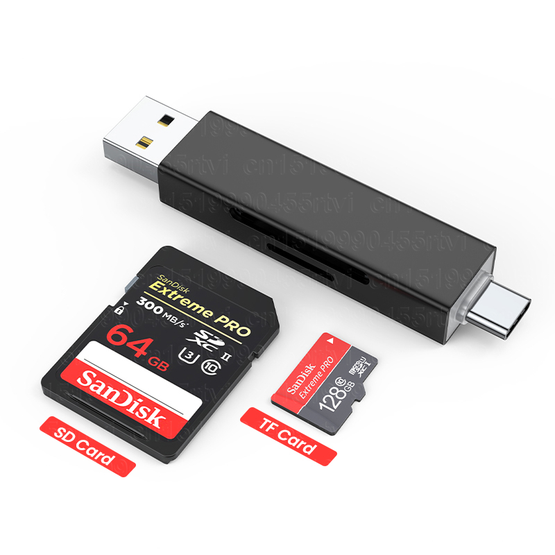 in 1 2 USB/Type-C Card R USB 2.0 SD/Micro SD TF OTG Smart Memory Card Adapter for Laptop Mini Size USB2.0 SD Card
