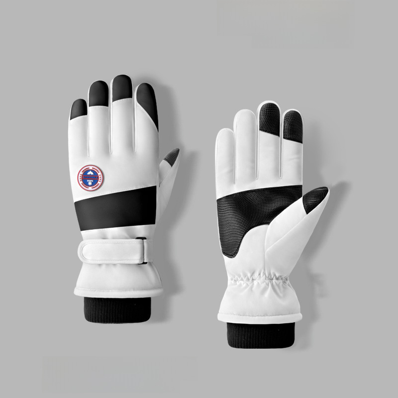 Winter ski gloves men's outdoor riding fleece-lined thickened non-slip waterproof windproof sports warm gloves for women