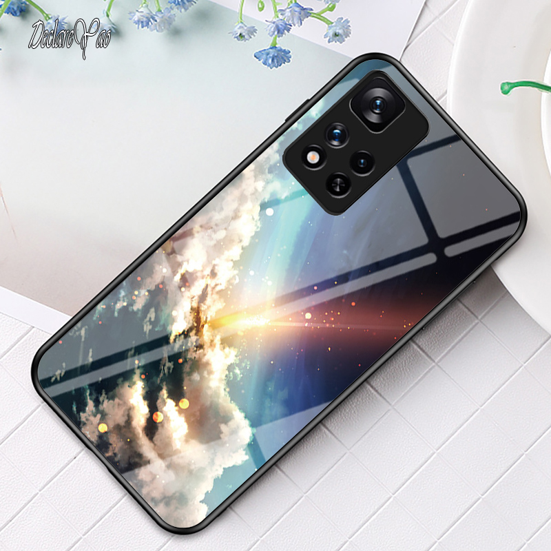 for Xiaomi Note 10 Lite 10 Pro 11 Pro Glass Case DECLAREYAO Luxury Hard Mirror Tempered Glass Coque For Xiaomi Mi CC9 Pr