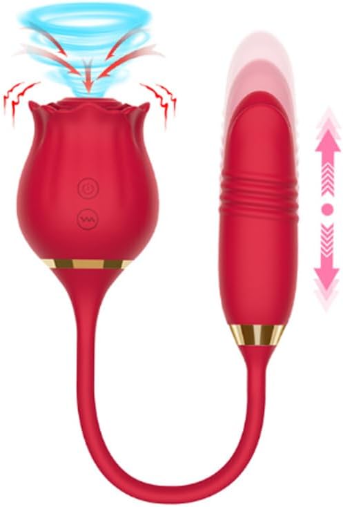 Rose Sex Toys Dildo Vibrators - 3in1Female Sex Stimulators, Sucking and Inserting Dildo G-spot Vibrators, Adult Sex Toys Games