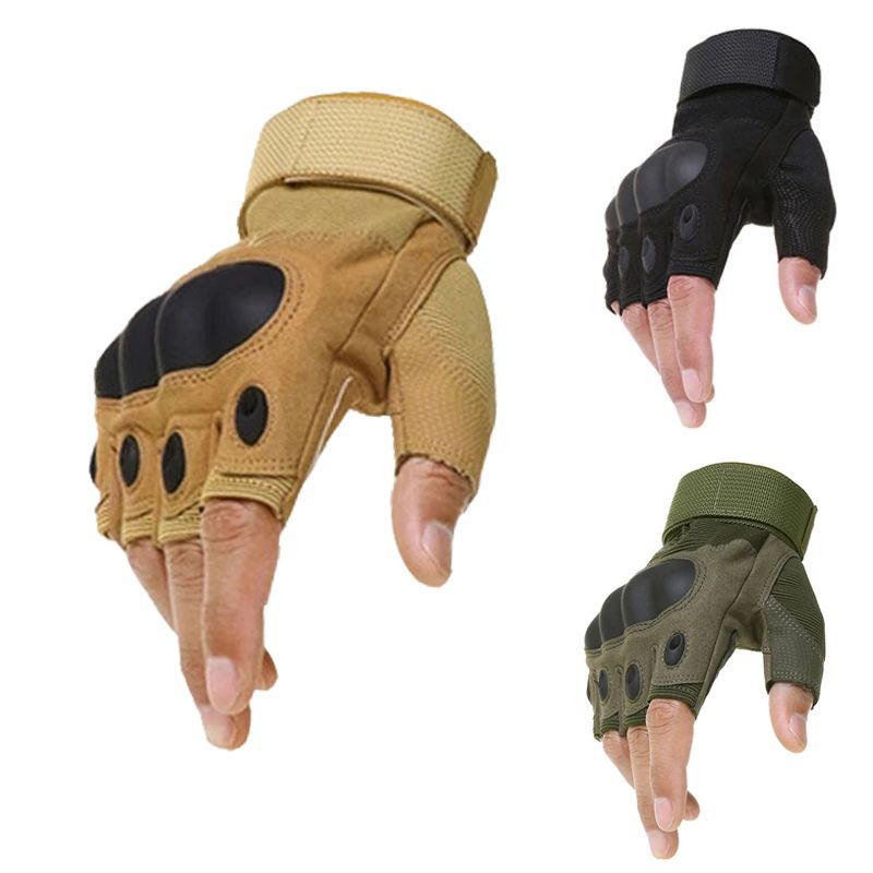 Outdoor Tactical Airsoft Sport Half Finger Type Military Men Combat Shooting Hunting Gloves