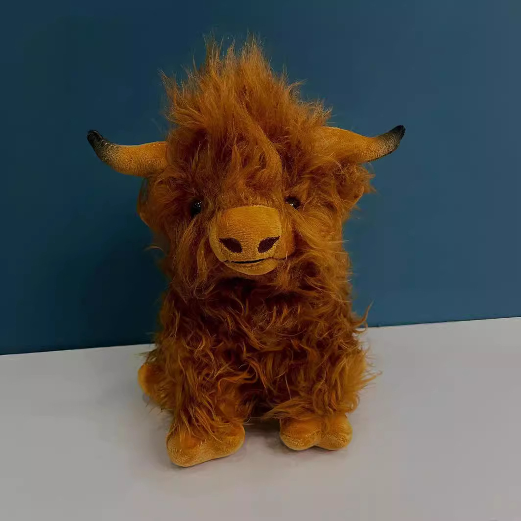 Cross border Highland Cow simulation Scottish Highland cattle plush toy children's doll long haired yak wholesale